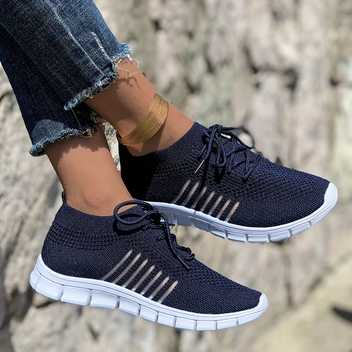 Flying Weave Casual Sneakers, Women Shoes