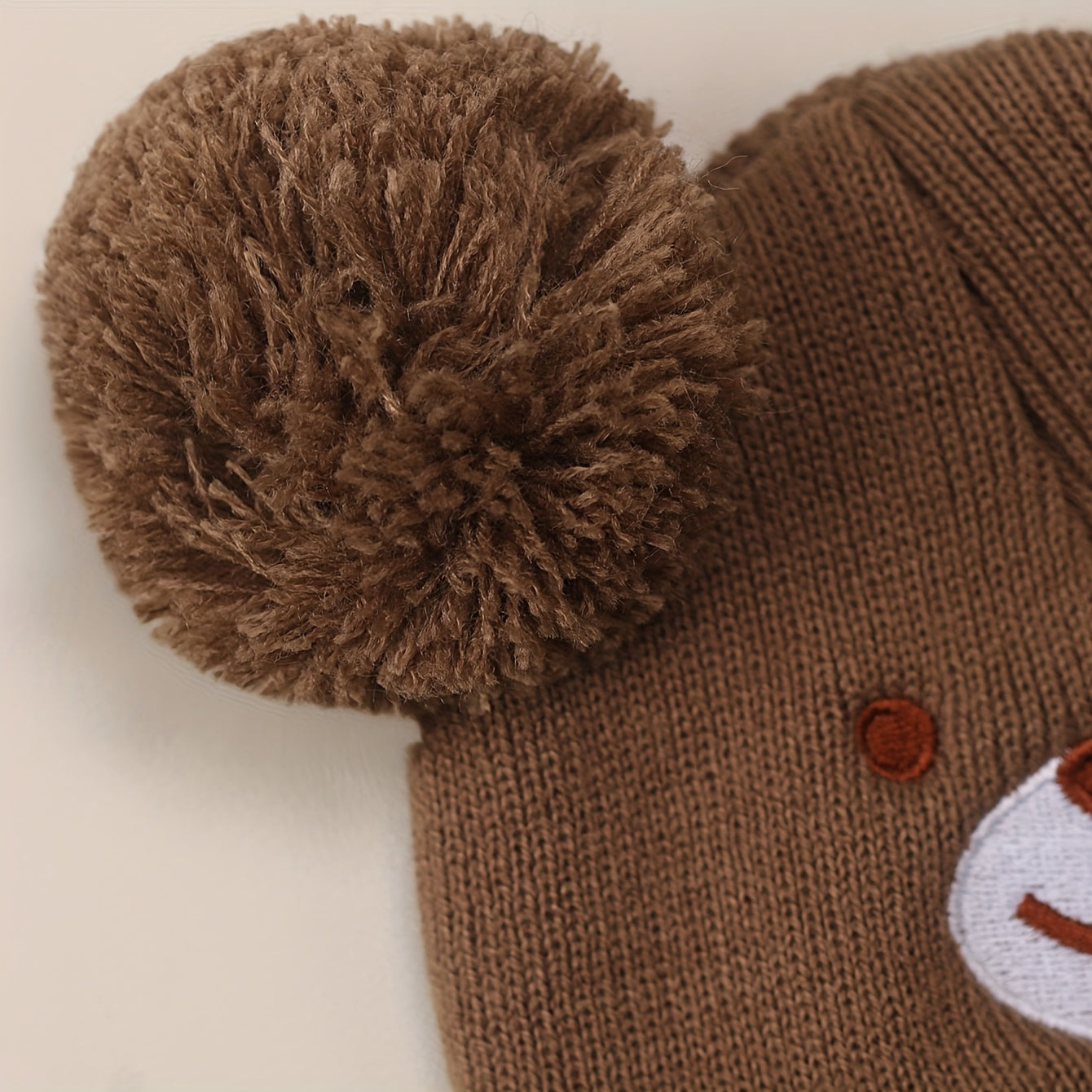 1pc 0-8 Years Baby Bear Ear Balaclava Mask & Beanie Hat - Cute White Winter Ski Mask with Ears, Soft Knit-like Texture for Boys & Girls, Warm Toddler Accessory (Brown/Pink/Black) - Hand Washable Kids Clothing