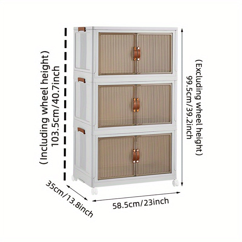 1pc Transparent Storage Box Collapsible Storage Bin with Lids and Pulley - Portable 1/2/3 Layers Organizer for Easy Access and Convenient Storage