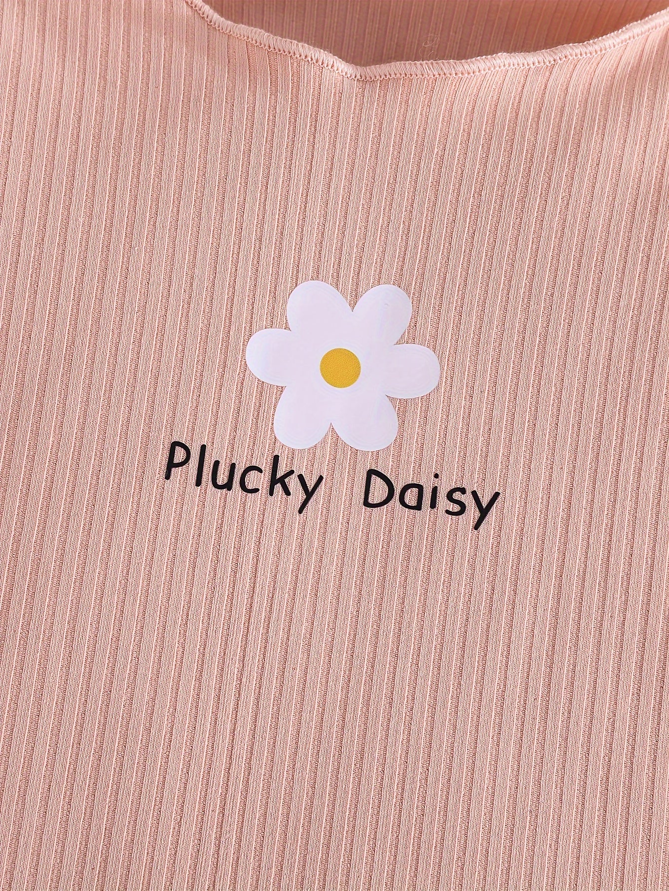 2-piece Baby's Flower Print Ribbed Long Sleeve Top + Casual Pants, Toddler & Infant Girl's Clothing Set Outdoor
