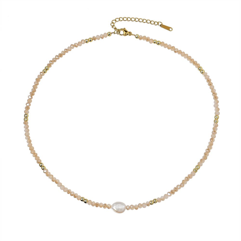 Natural Freshwater Pearl Beaded Necklace Boho Style Adjustable Neck Chain Everyday Jewelry Gift