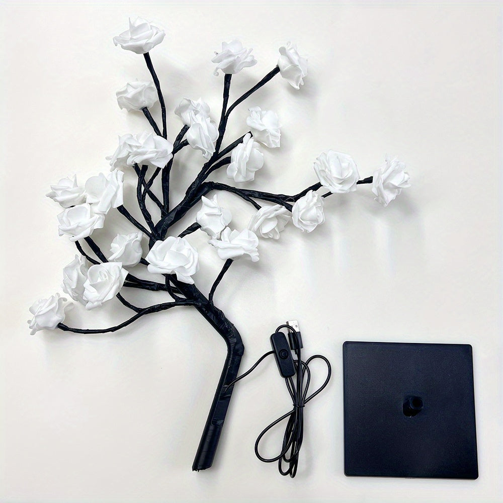 USB Powered Rose Tree Lamp, Shenzhi Tech LED Light Flower Night Light For Home Living Room Halloween Christmas Desk Decor