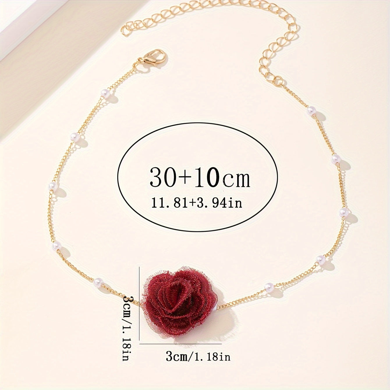 1pc Elegant Coquette Style 18K Golden Plated Faux Pearl Choker Necklace with Acrylic Fiber Flower, Versatile for Daily Wear, Parties, Weddings, and Special Occasions