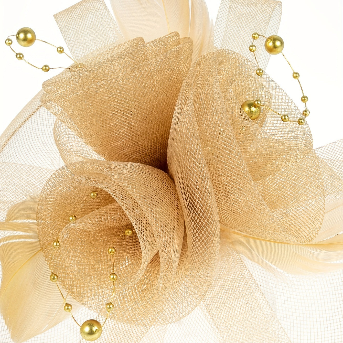 1pcs Women Mesh Flower Faux Feather Fascinator For Tea Party Birthday Horce-Racing Wedding Hat Derbyhat Church Hat