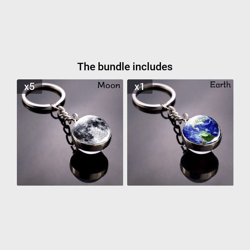 Solar System Eight Planets Keychain