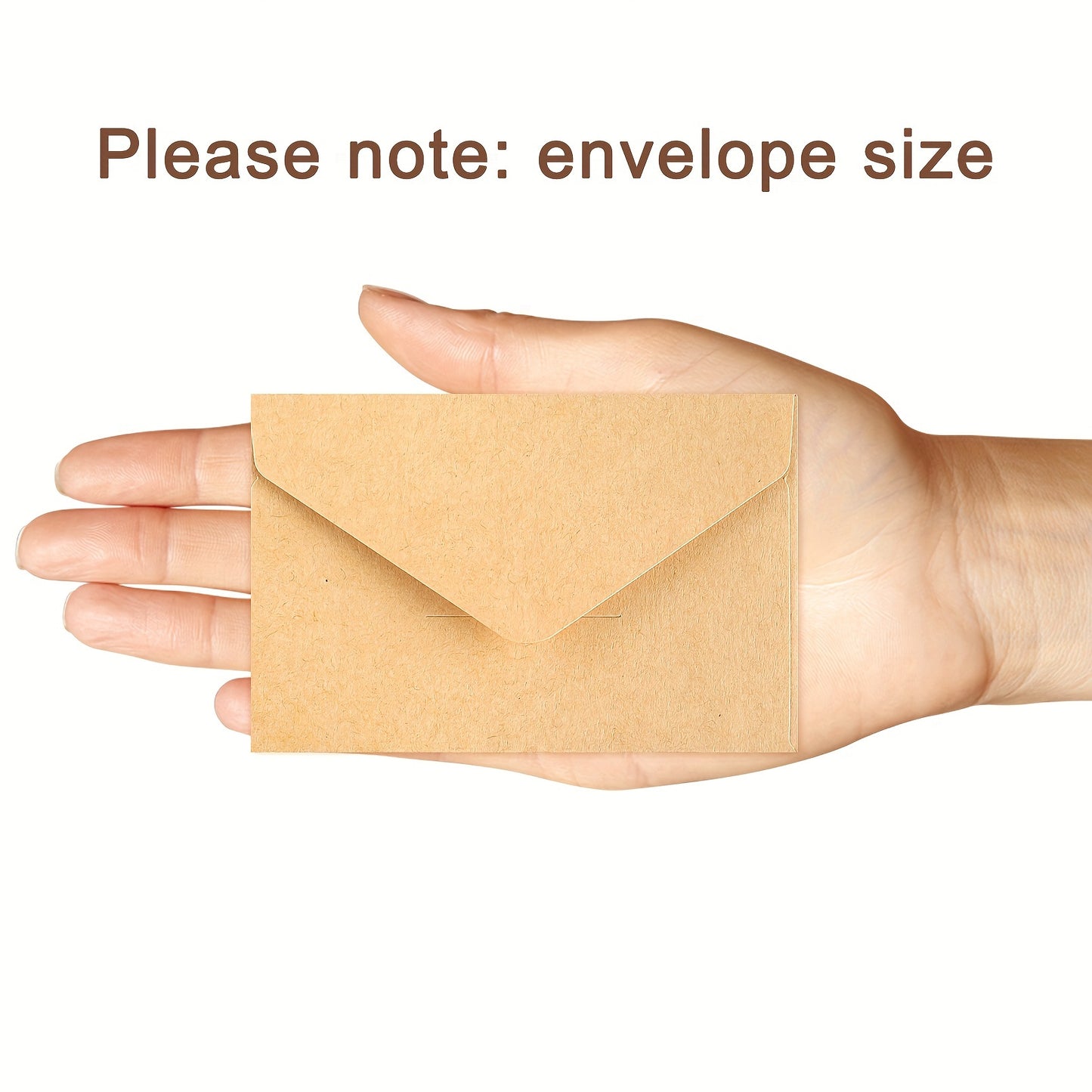 50pcs Kraft Paper Vintage Square Mini Envelopes, Self-Sealing Greeting Card Holders for Thanksgiving & Everyday Use