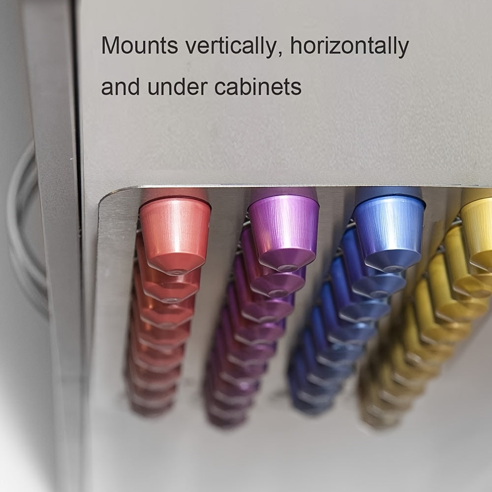 Rotary Coffee Capsule Holder Stand, Pod Tower Rack with Storage Shelves for 24/40 Capsules, Metal Construction