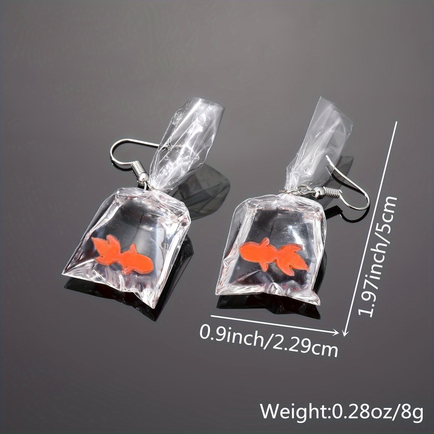 Dazzling Goldfish Water Droplet Earrings - Fashionable Womens Jewelry for Ocean Lovers - Unique Gift Idea for Parties and Special Occasions
