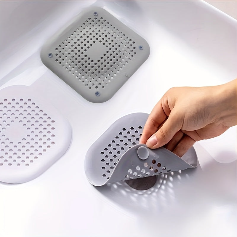5pcs/3pcs/1pc Silicone Hair Filter | Bathtub and Shower Floor Drain Plug, Kitchen Deodorant Plug, Anti-Clogging Sink Filter