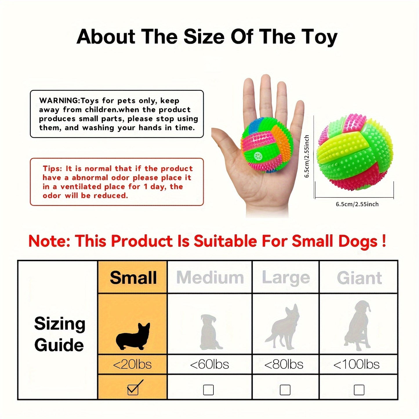 1pc Rainbow Color Dog Glowing Molar Ball Toys Elastic Ball Dog Toy For Dog Interactive Supply