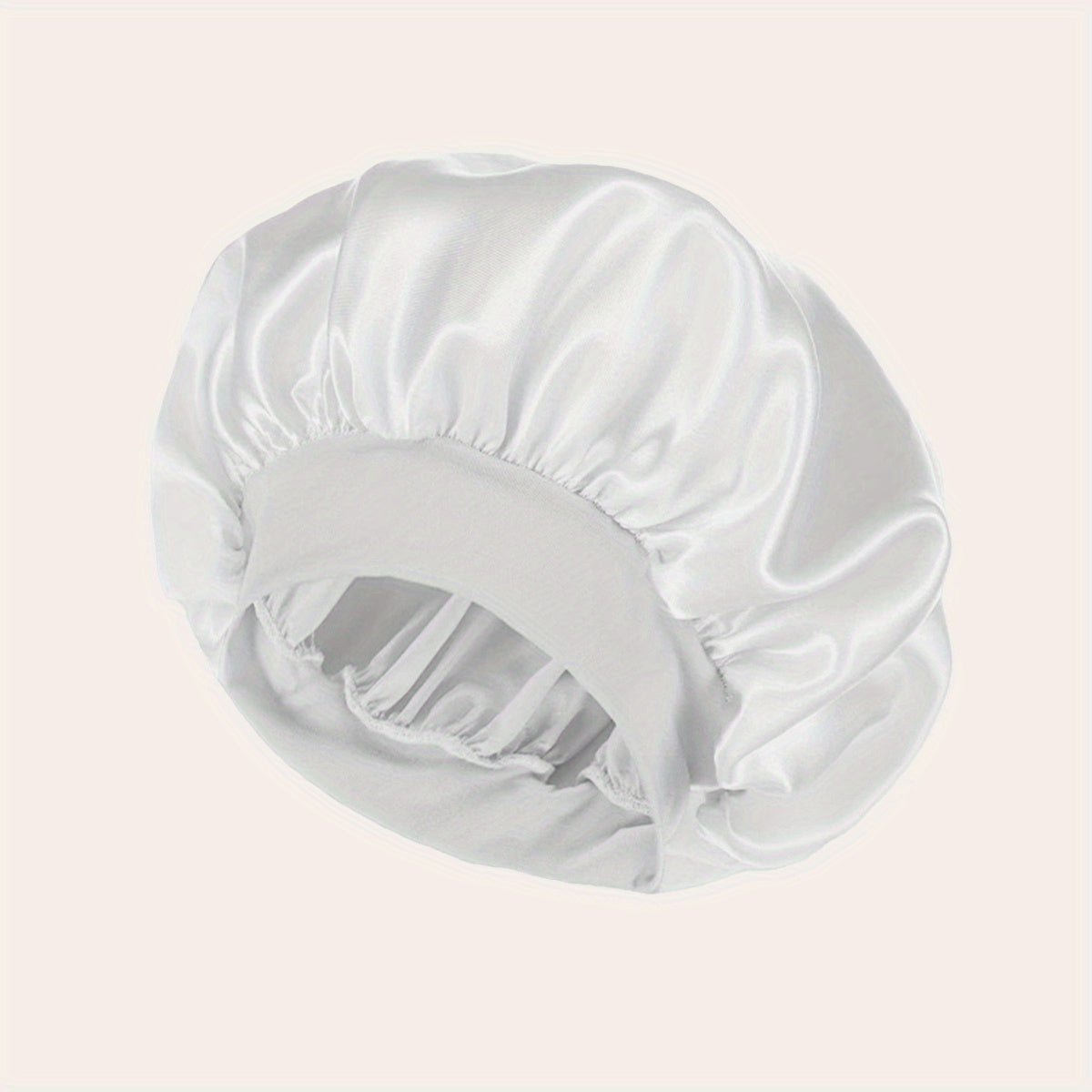 2023 New Women'S Fashion Hair Bonnet - Wide Brim Elastic Sleep Cap for Curly Straight Hair, Pink Fluffy Polyester Bath Hat with Ruffled Edges, Oil-Free Dry Hair Cover for Sleep & Relaxation, Hair Bonnet for Sleeping, Comforta