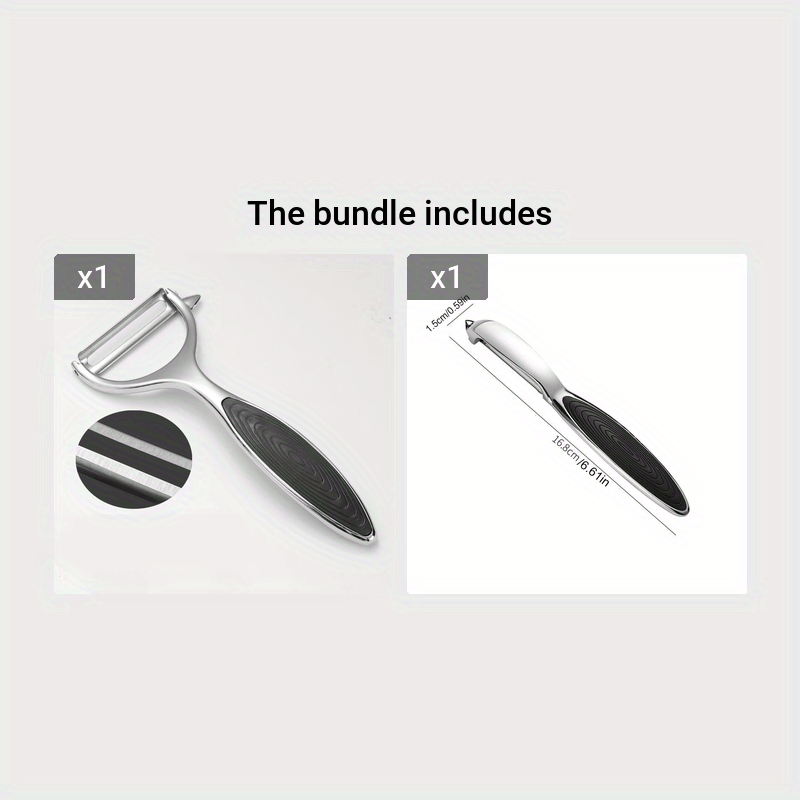 1pc Stainless Steel Vegetable and Fruit Peeler with Non-Slip Handle and Sharp Blade - Multi-Functional Kitchen Tool for Effortless Peeling