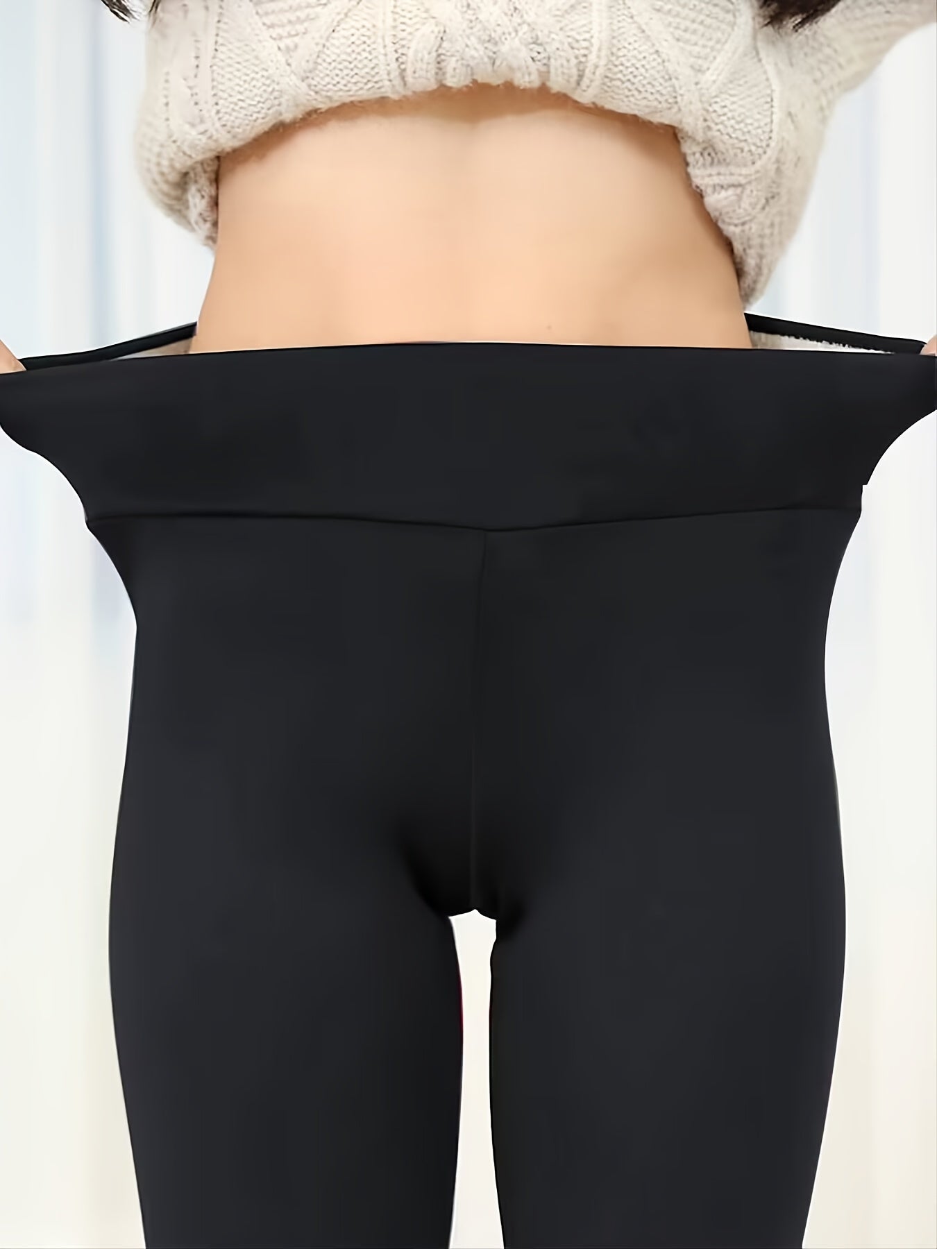 Cozy Fleece-Lined High-Waist Leggings for Women - Stretchy & Warm, Olive Green, Casual Style, Non-See-Through, Solid Color, Perfect for Winter, Machine Washable