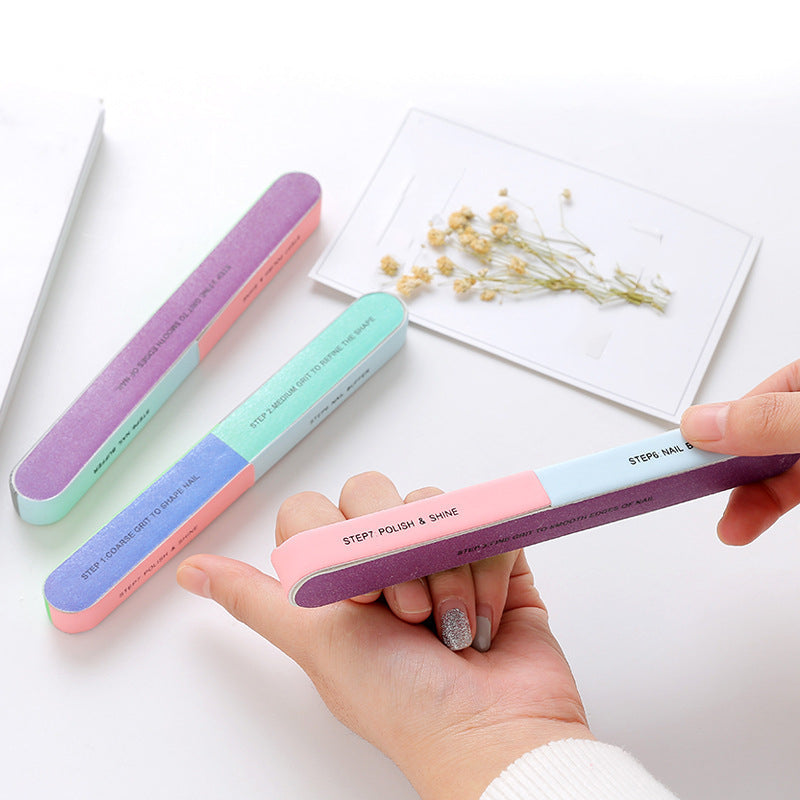 High Quality Multi-Sided Nail File Set with Polished Sponge and Sand Bars for Nail Art and Polish