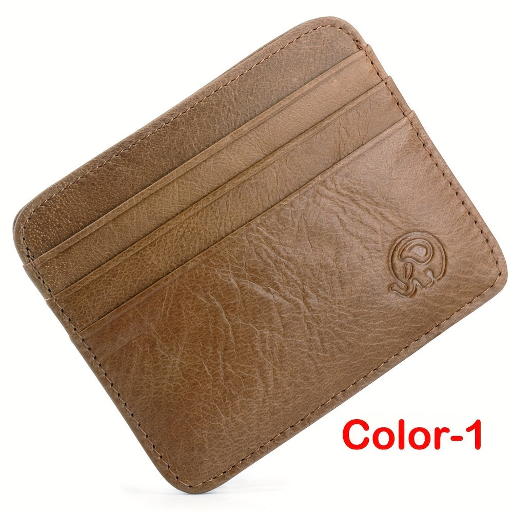 Minimalist Credit Card Holder Anti-theft Leather Wallet, Slim Front Pocket Wallet Christmas Gift