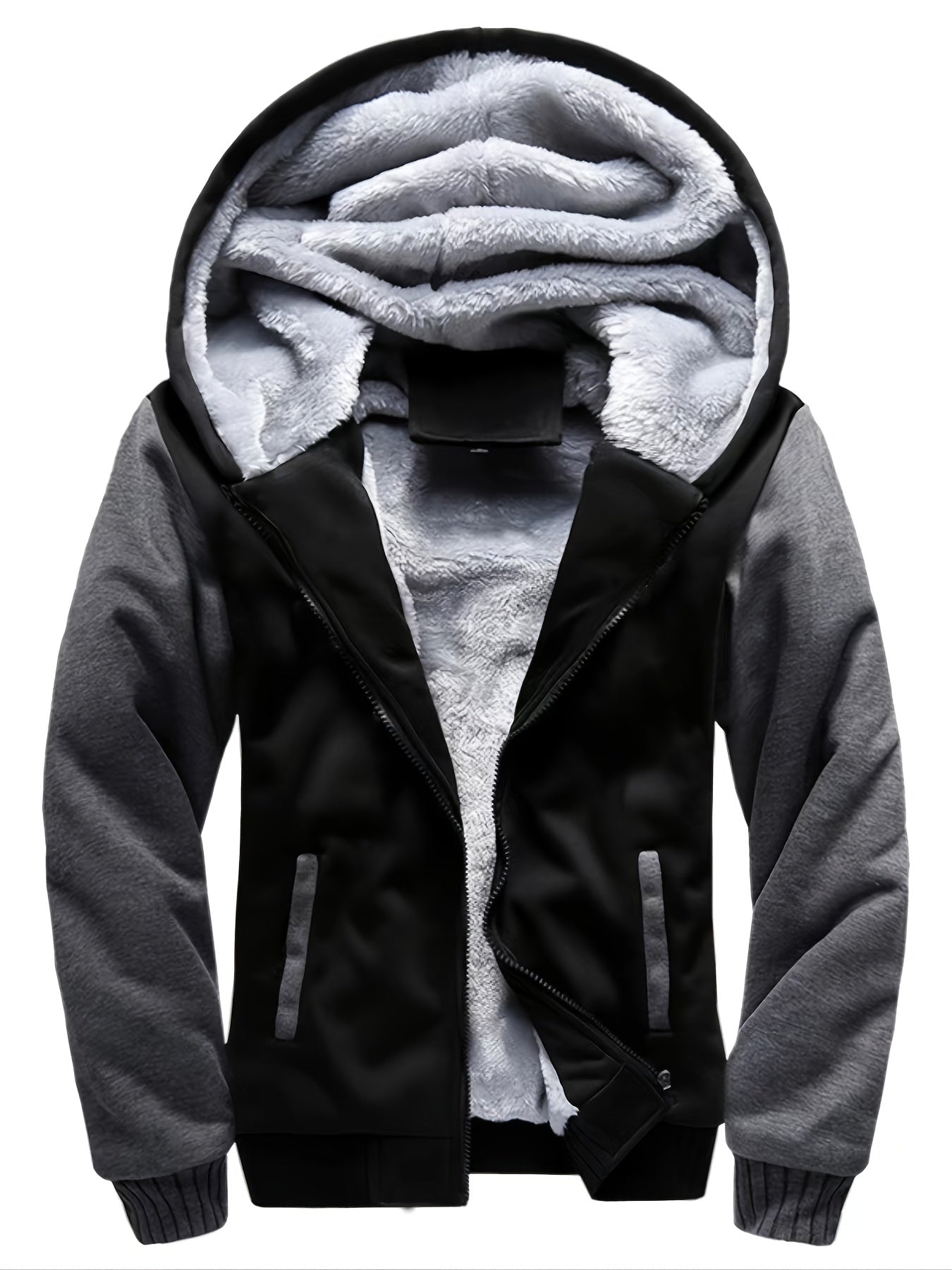 Mens Winter Insulated Zip Up Hooded Jacket - Thick & Padded for Ultimate Warmth, Stylish & Comfortable, High-Performance Best Seller - Ideal for Cold Weather