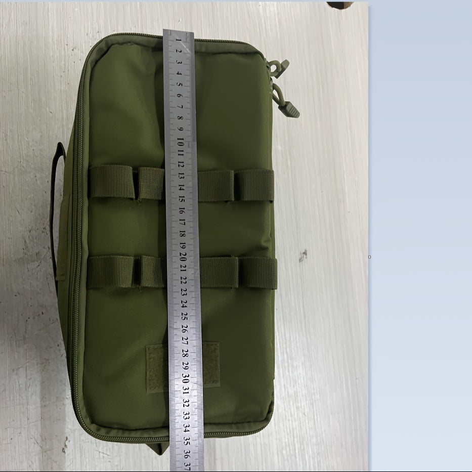 Rugged Comfort| Durable Oxford Cloth Camping Gas Tank Storage Bag with Ground Nail & Cookware Compartments - Portable, Multi-Pocket Design for Outdoor Adventures, Green