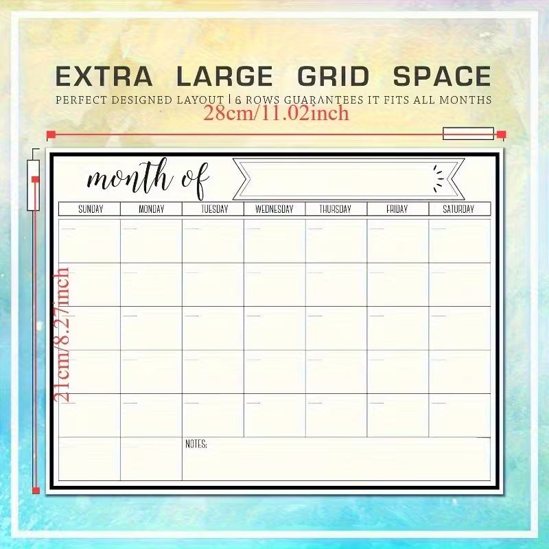 Magnetic Fridge Calendar And 1pc Magnetic Blackboard Pen
