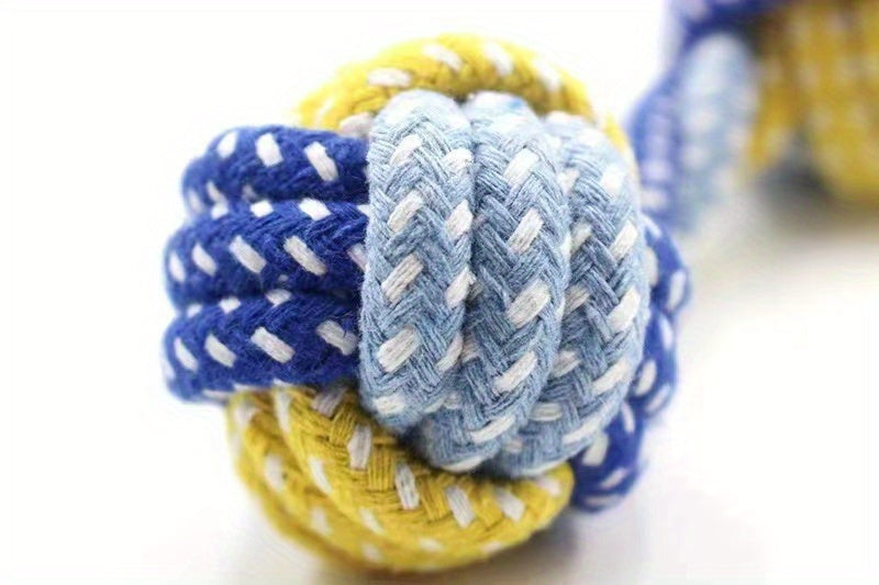 Durable Braided Barbell Pet Grinding Teeth Toy - Perfect for Small and Medium Dogs!
