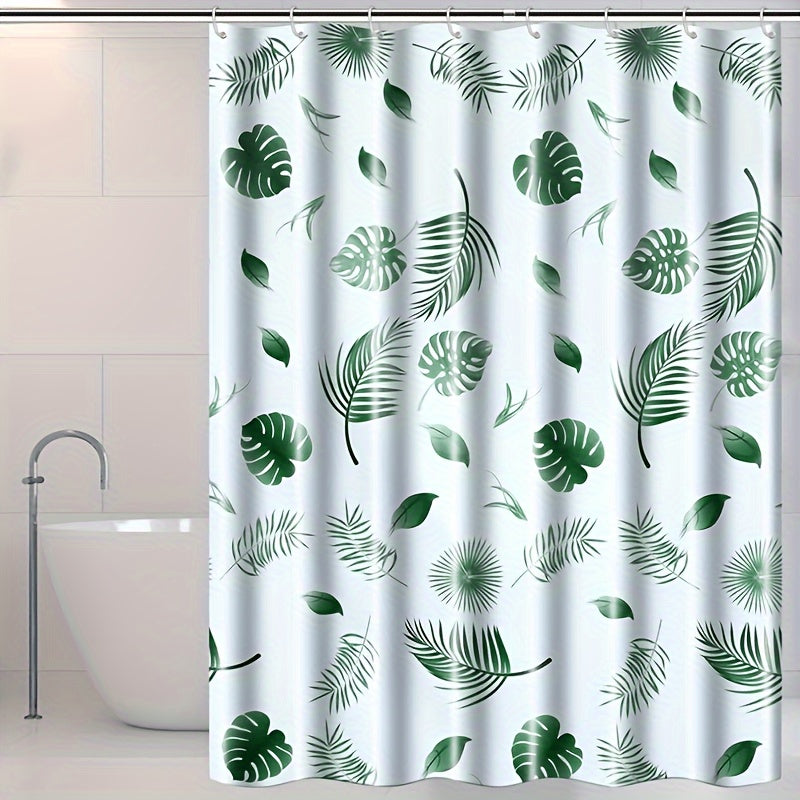 One Tropical Flower Shower Curtain with Hook, Shower Mat with Pad Ring, Bathroom Decoration, and Durable Bath Curtain, Bathroom Partition, Room Decor, Best for Christmas