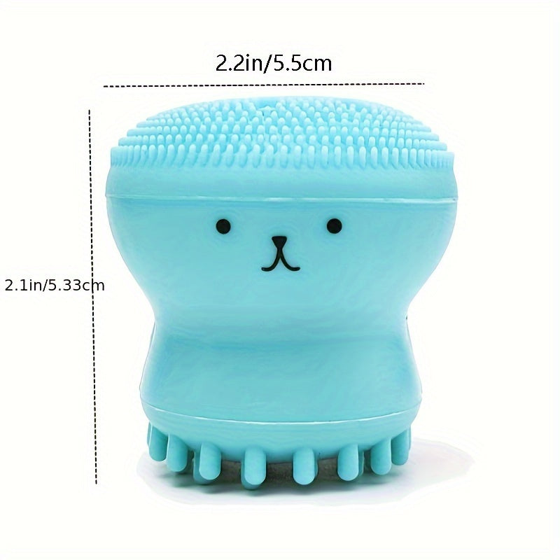 [Mini Octopus Deep Clean Brush] Exfoliating Facial Cleaning Scrubber Brush, Octopus Shape Silicone Miniature Face Deep Clean Tool, Face Massage Scrub Brush, Manual Face Washing, Fit For Daily Skin Care
