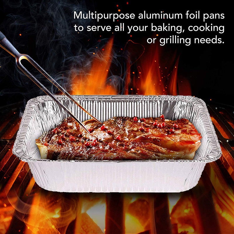 Heavy-Duty Disposable Aluminum Foil Pans with Clear Lids - Airtight, Recyclable Food Storage Containers for Cooking, Baking, Meal Prep, and Takeout - Ideal for Holidays like Christmas and New Year
