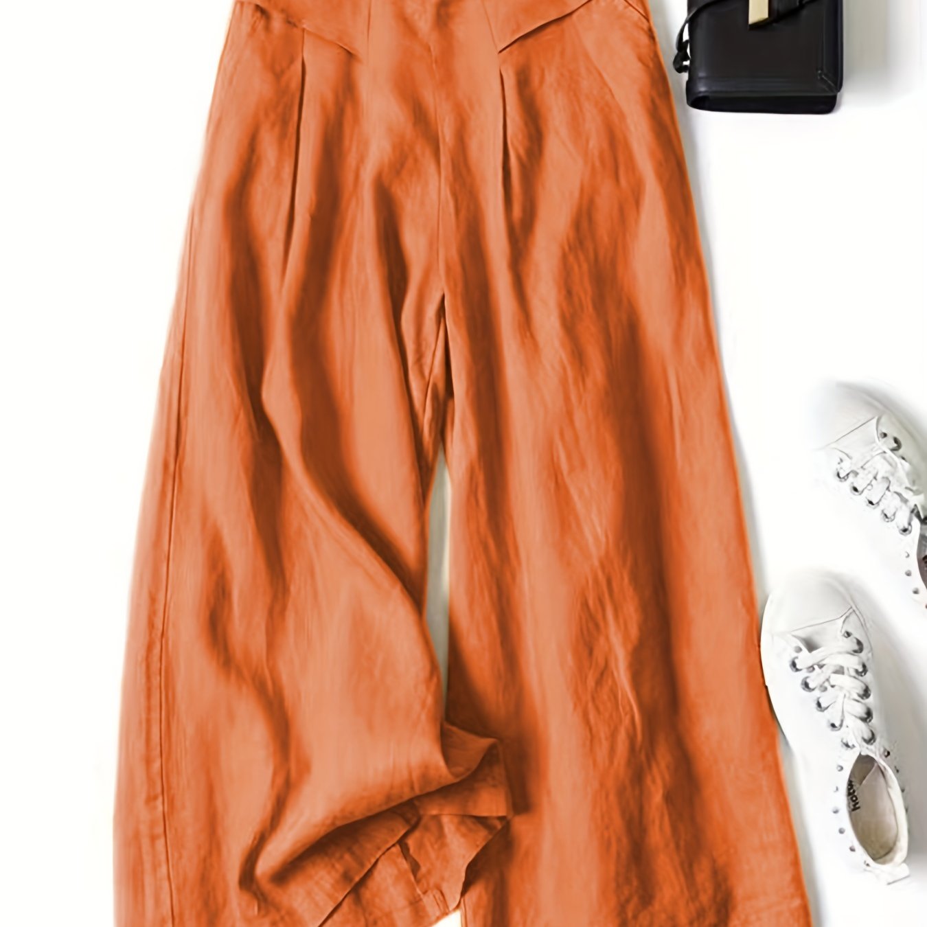 Linen Wide-Leg Ankle Pants, Breathable Thin Loose Linen Skirt Pants, Ethnic Style Vintage Trousers