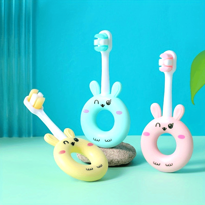 [Soft Silicone Toothbrush] Super Soft Silicone Baby Toothbrush For Toddlers 0-3 Years | Cute Cartoon Design, Gentle Cleaning For Sensitive Teeth