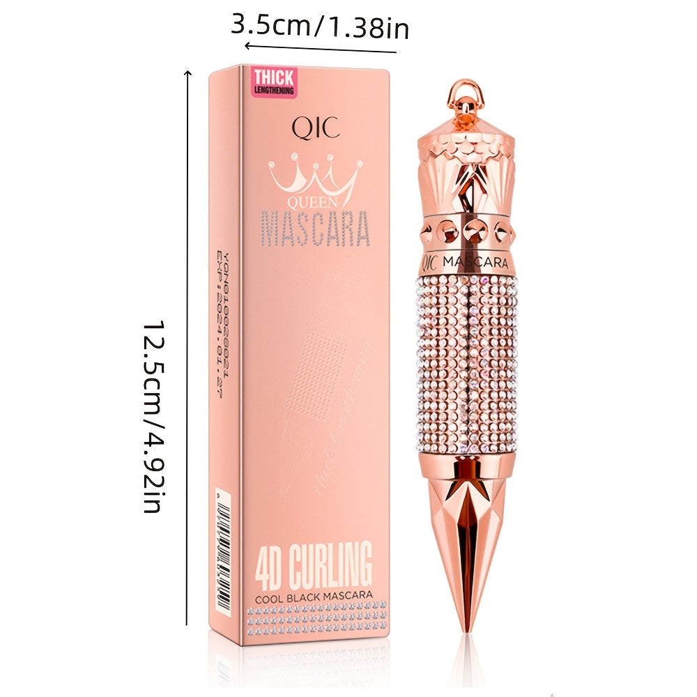 Luxe Curl & Lift Mascara: Waterproof, Smudge-Proof for Thick, Elongated Lashes – Rhinestone Edition, Black