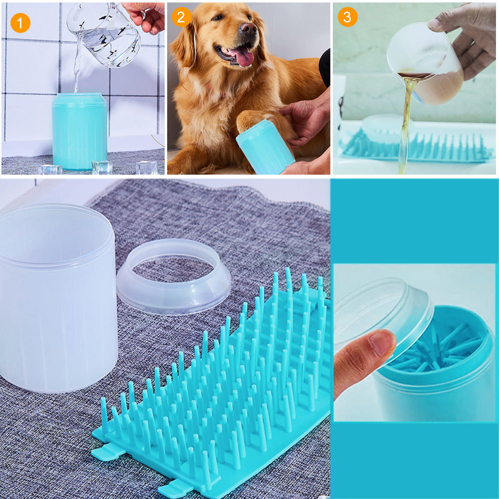 Pet Cats Dogs Paw Cleaner Soft Silicone Foot Cleaning Cup Portable Brush