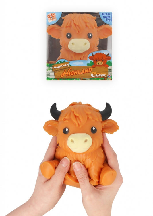 Giant Squeeze Highland Cow Toy (13cm x 9cm x 11.5cm)