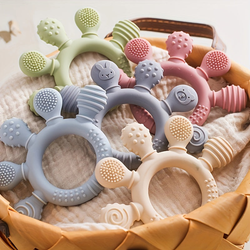 Baby Teething Toys, Baby Teethers, Food Grade Silicone Teethers,, Baby Care Rings, Toys, Gifts for Kids, Newborn Accessories