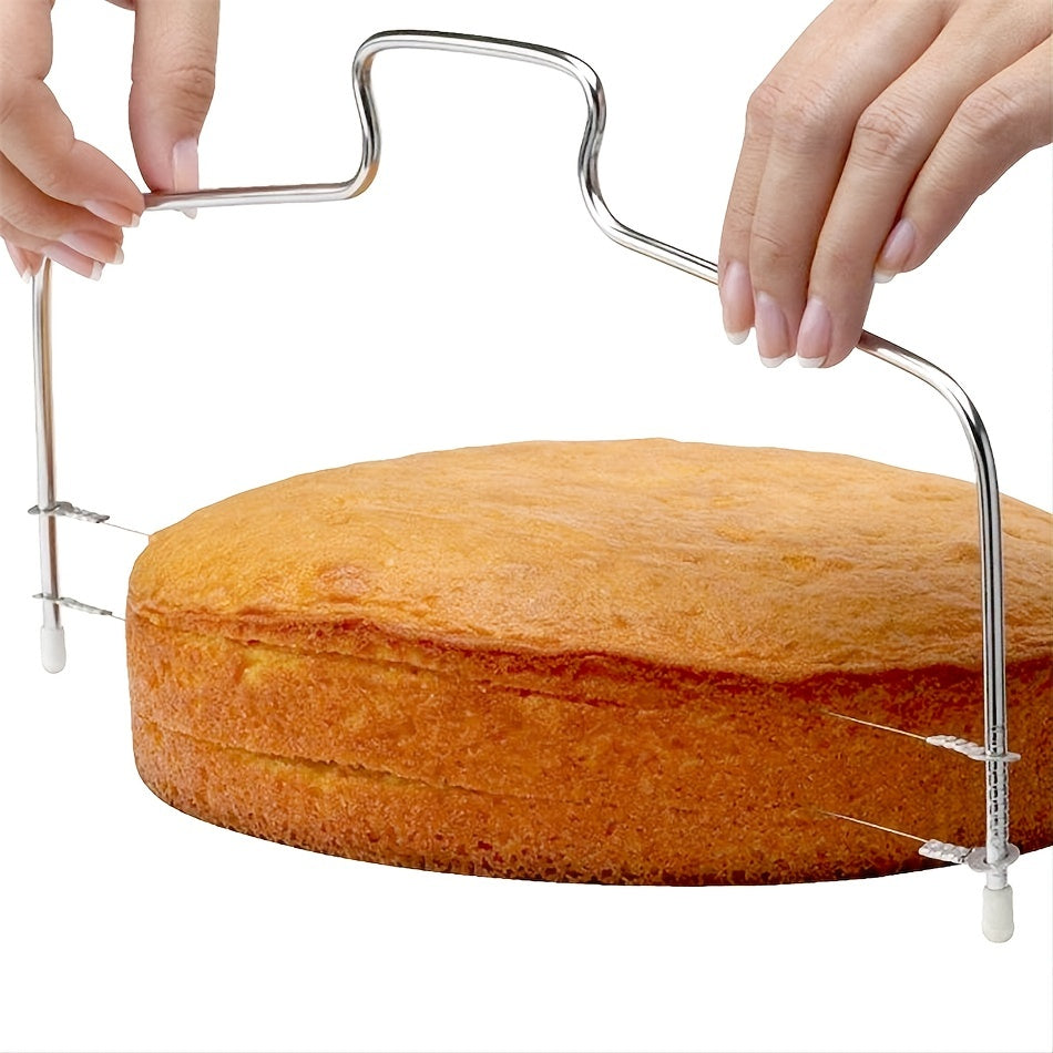 1pc Adjustable Stainless Steel Cake Slicer - Precise Control for Effortless DIY Cake Decorating and Baking - Durable, Rust-Resistant Kitchen Cooking Tool for Home Bakers and Professionals