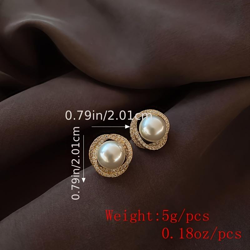 Golden Plated Spiral Artifical Stud Earrings Vintage Cubic Rhinestones Earrings for Women Jewelry - Perfect for Parties & Casual Attire