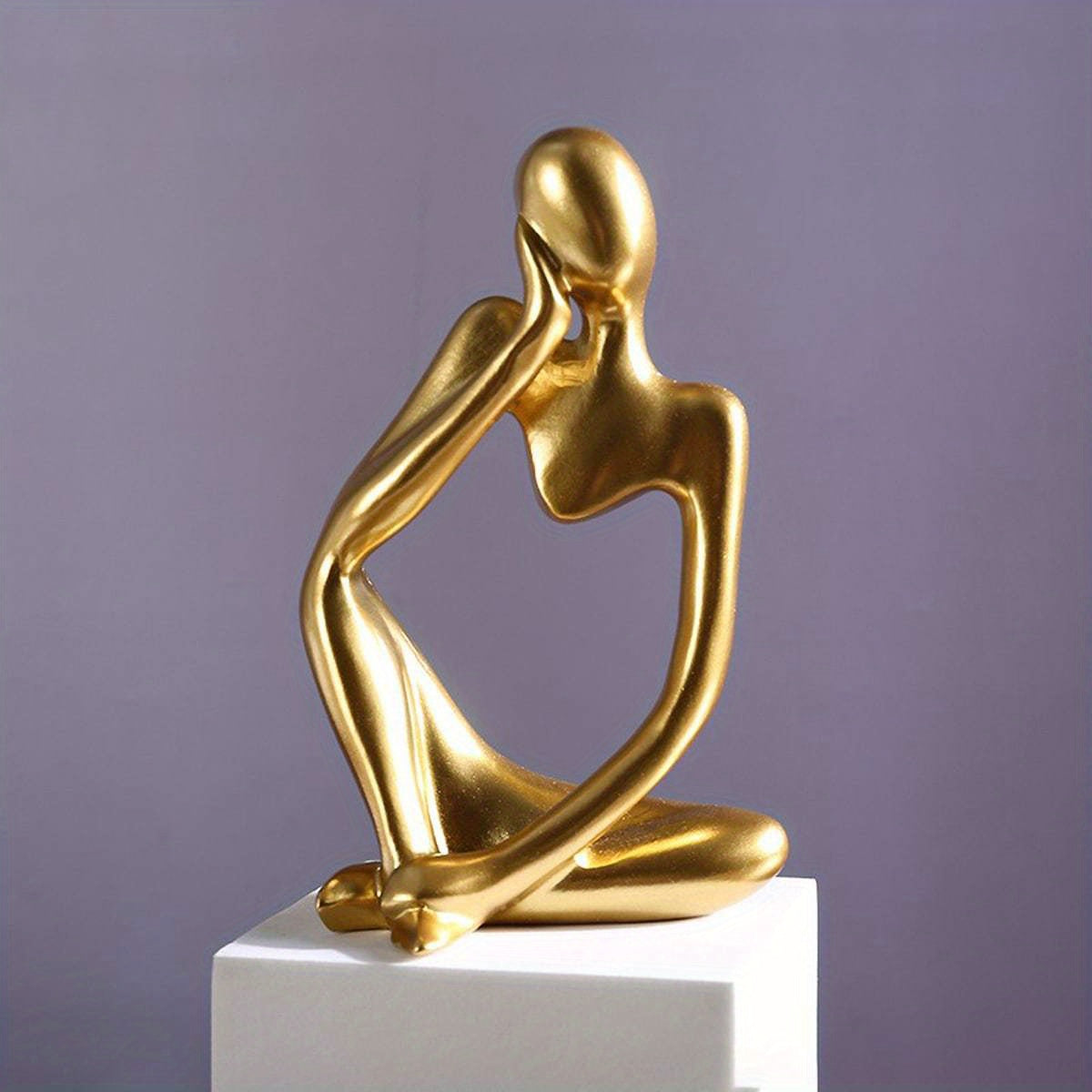1pc Resin Character Figurines, Thinker People Abstract Ornament, Sculpture For Home Office Bookshelf Desk Decor