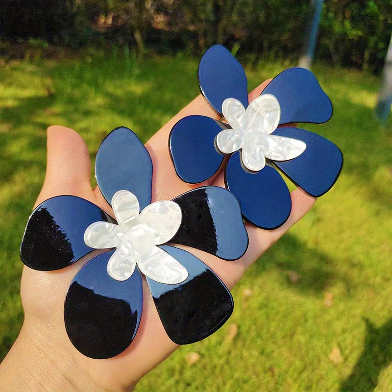 Exaggerated Flower Design Sexy Dangle Earrings Resin Jewelry Trendy Female Gift Showroom Party Statement earrings Accessories