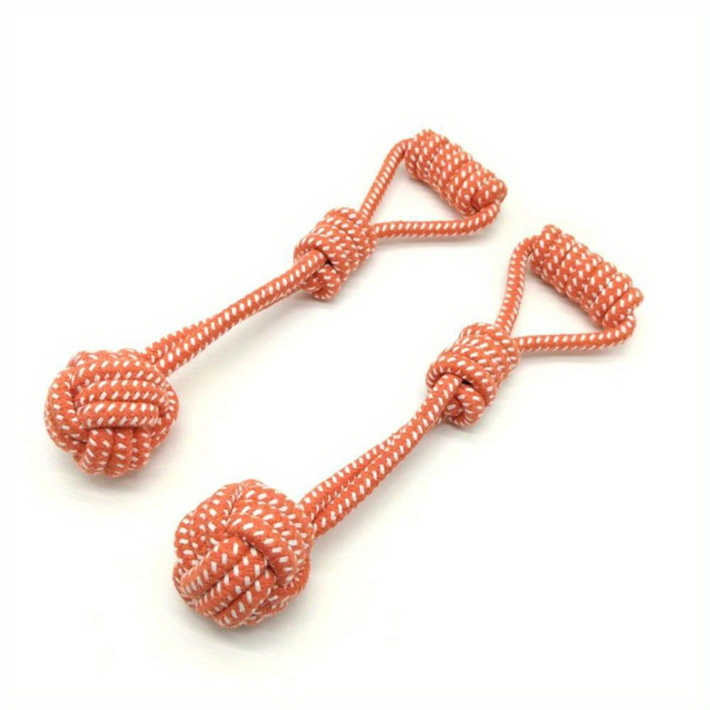 Dog Cotton Rope Toy Molar Bite Resistant Braided Rope Knot Toy Medium Large Hand Pull Toy Pet Random Color