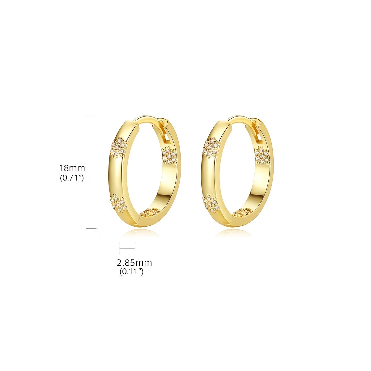 1 Pair Elegant Huggie Hoop Earrings