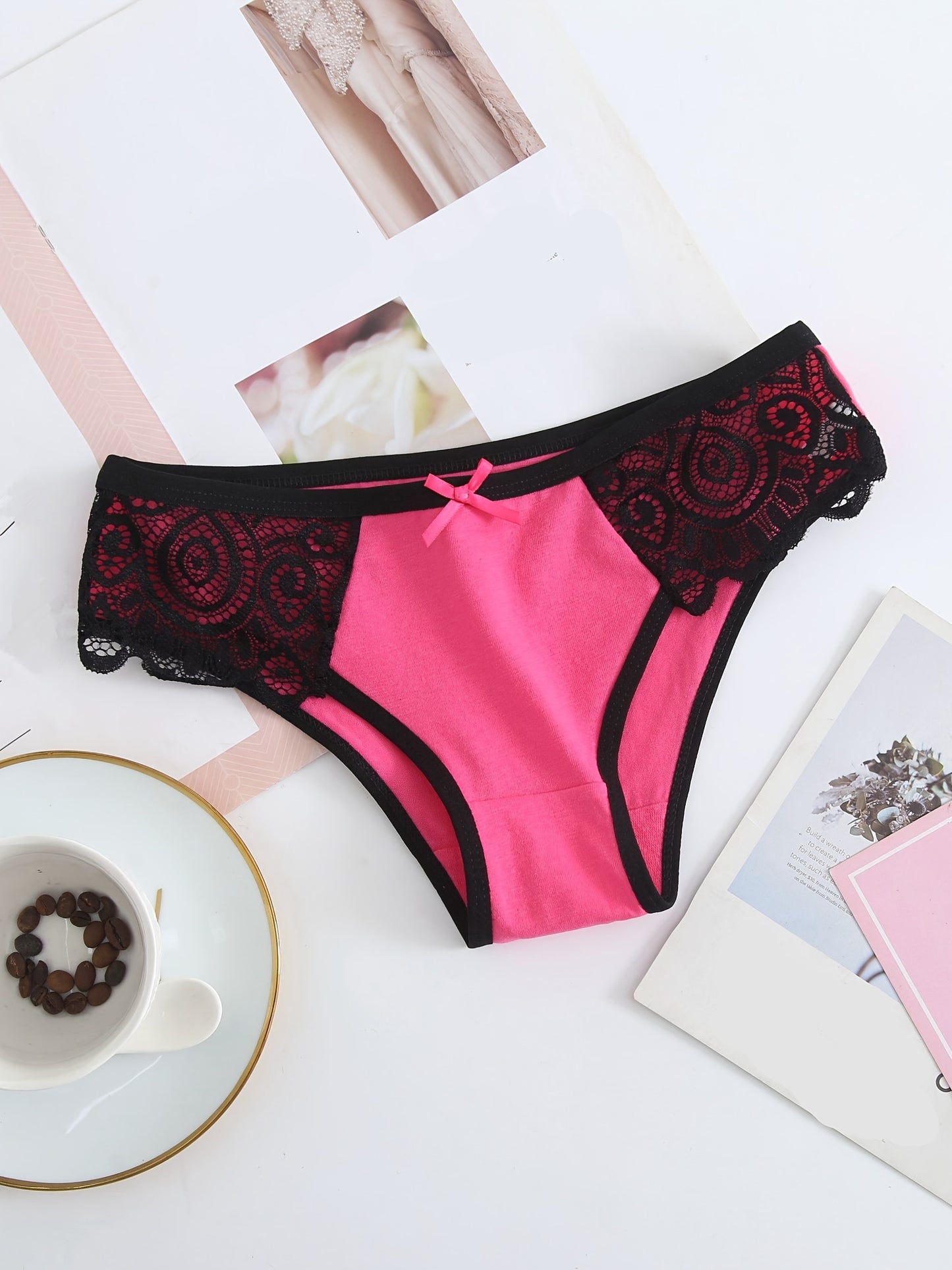 6pcs Contrast Lace Sexy Women's Panties