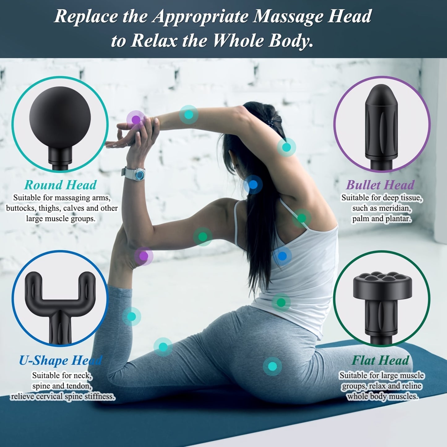 1pc Muscle Massage Gun, Handheld Muscle Massager, Type-C Rechargeable Handheld Entry Level Massager For Neck & Back