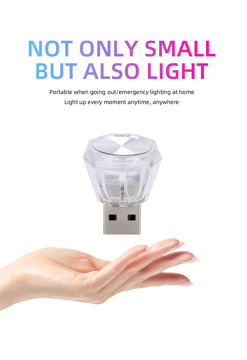 Car Mini USB LED Atmosphere Light Indoor Environment Decoration Mood Light Car PC Computer Portable Light Plug And Play Super Bright