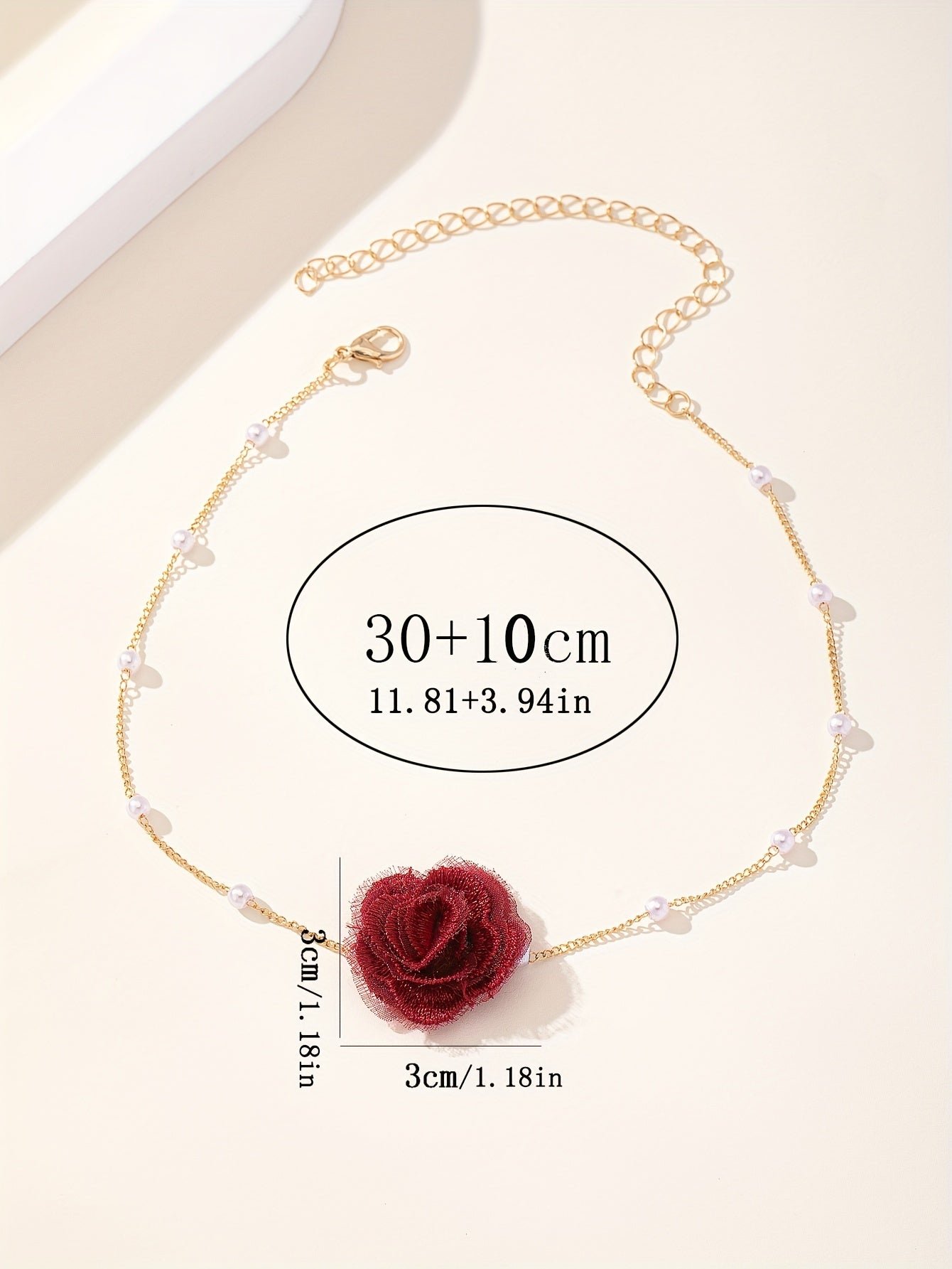 1pc Elegant Coquette Style 18K Golden Plated Faux Pearl Choker Necklace with Acrylic Fiber Flower, Versatile for Daily Wear, Parties, Weddings, and Special Occasions
