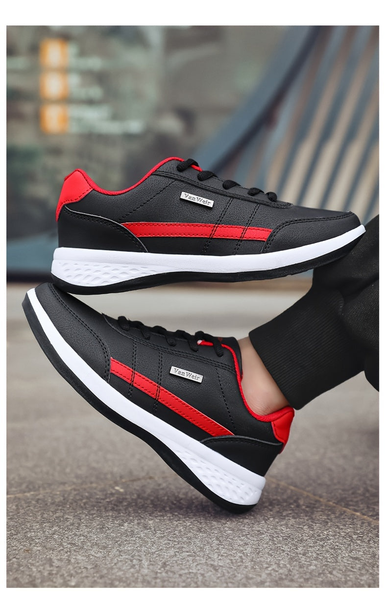 VanWeir Lightweight Men'S Shoes | Navy Blue/White, Lace-up sneakers with MD/TPR Sole, Breathable Fabric Lining for Outdoor, Hiking & Casual Wear