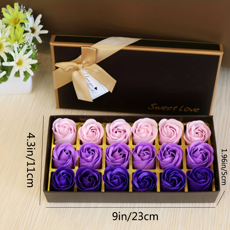18pcs Soap Rose Gift Box Soap Flower Gift Box Valentine's Day Mother's Day Birthday Gift Simulation Of A Party Gift Holiday Gifts Color Color Not Specified