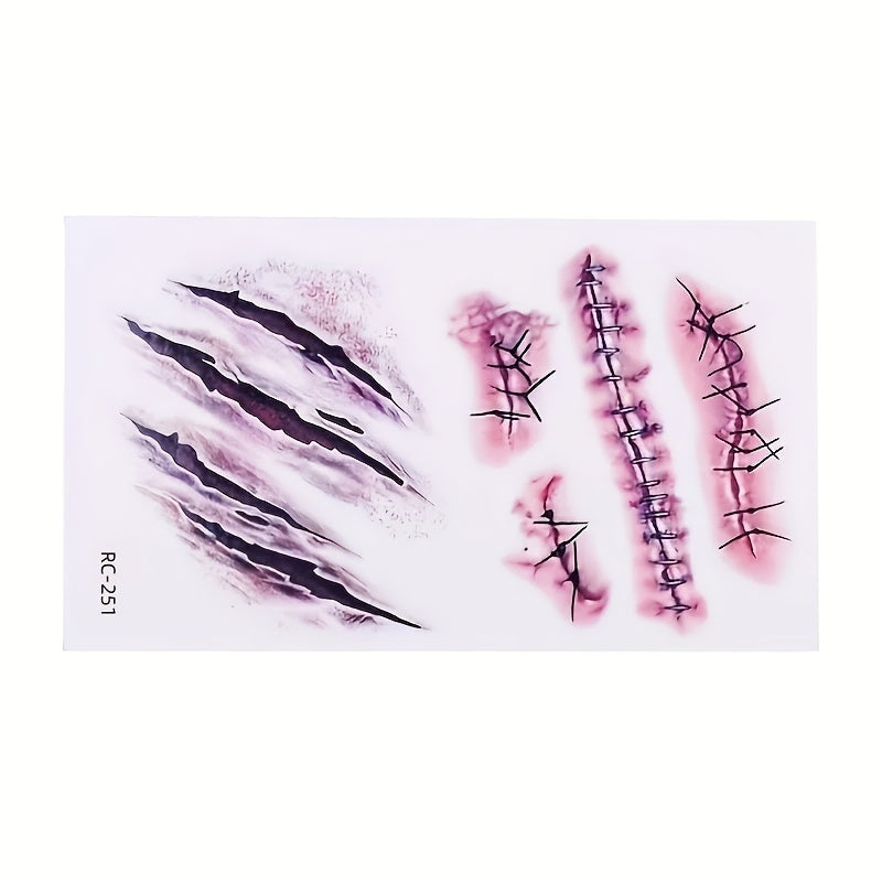 Halloween Realistic Blood Stain Scar Pattern Stickers
