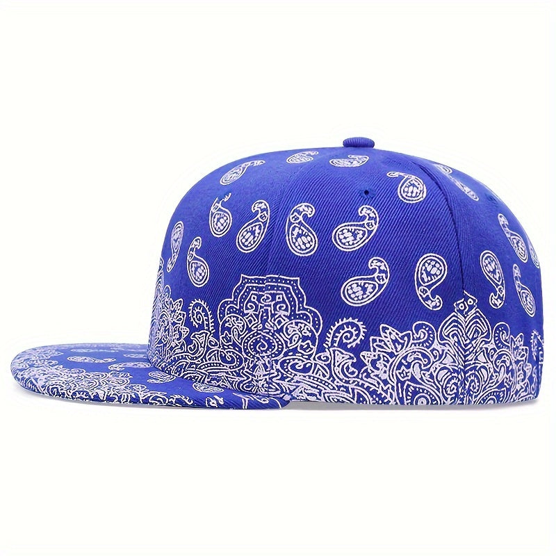 Cashew Flower Pattern Button Hat for Men and Women Retro Hat Outdoor Sports Sunshade Hat