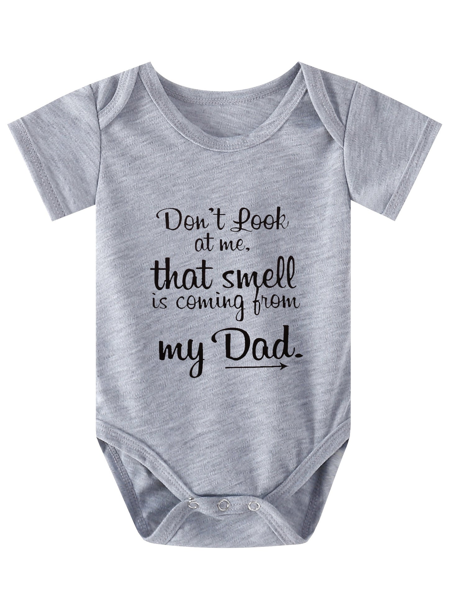 Girls Cute Letter Print Short Sleeve Onesie Clothes ''don't Look At Me'' Pregnancy Announcement Romper