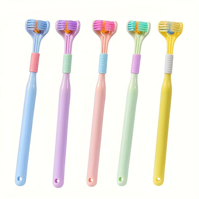 1pc Threesided Soft Bristle Toothbrush, Bristle Travel Toothbrush For Adult, Soft Bristle Toothbrush, Complete Teeth And Gum-Care Great Bristles Clean Each Tooth Soft And Gentle Toothbrush