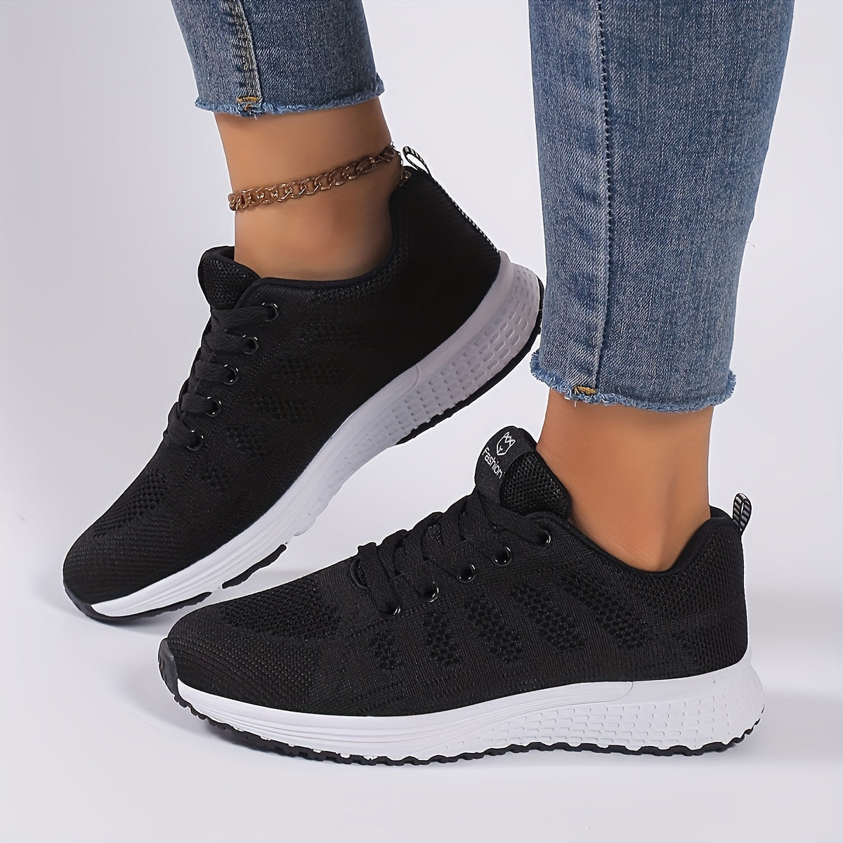 Women' Lightweight Platform Sneakers Suitable for Running, Dressy Casual & Office - Low-Top Striped Lace-Up Shoes with Cushioned Sole, Breathable Fabric Upper, Spring for Workouts, Daily Wear & Athletics (Ideal for Beginners