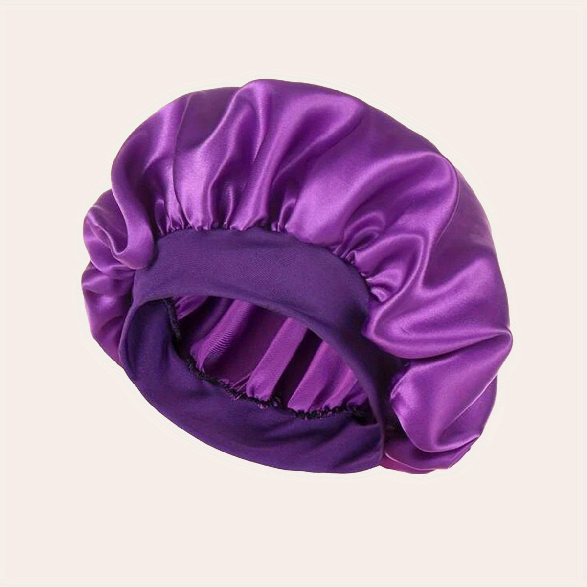 2023 New Women'S Fashion Hair Bonnet - Wide Brim Elastic Sleep Cap for Curly Straight Hair, Pink Fluffy Polyester Bath Hat with Ruffled Edges, Oil-Free Dry Hair Cover for Sleep & Relaxation, Hair Bonnet for Sleeping, Comforta